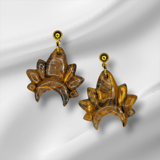 Moroccan Crown Gold Earrings